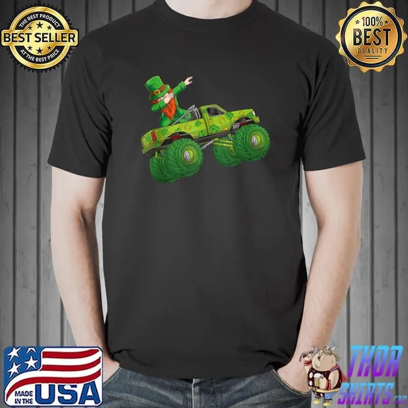 Leprechaun Monster Truck St Patricks Day Lucky Boys Kids Men T- Unisex