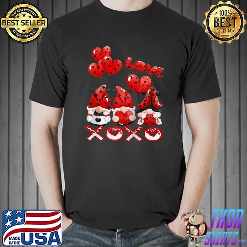 Love Gnome Valentines Day, Love Valentine Gnomes Heart XOXO T- Unisex