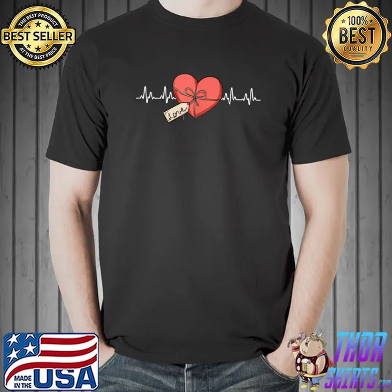 Love Heartbeat Valentines Day Cute V-Day Pajama T-Shirt Unisex