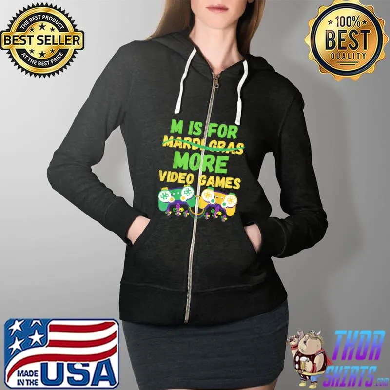 Mardi Gras Gamers Video Games Controller Son Kids Toddlers T-Shirt Full Zip Hooded