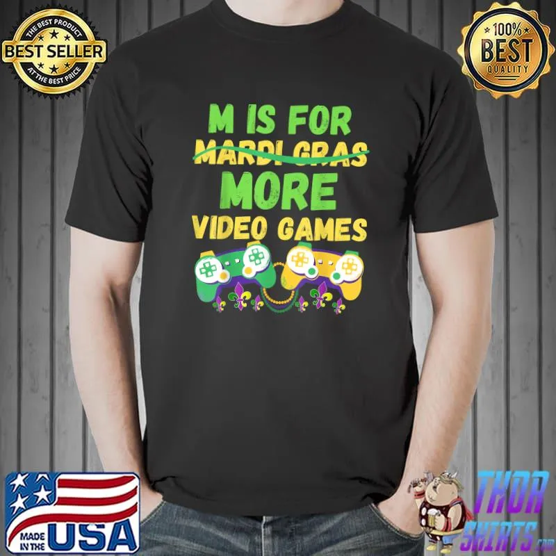 Mardi Gras Gamers Video Games Controller Son Kids Toddlers T-Shirt Unisex