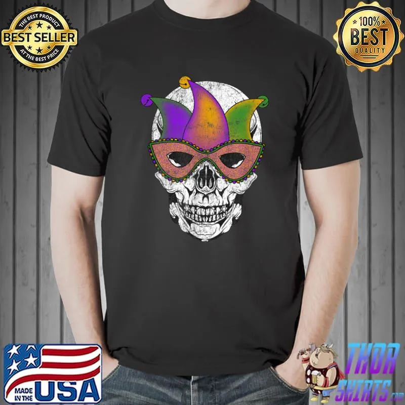 Mardi Gras Skull Shirt Party Mask Parade Costume T-Shirt Unisex