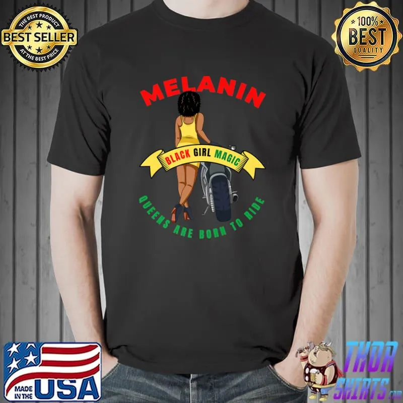 Melanin Bike Rider Black Queen Women Motorcycle Biker Riding Premium T-Shirt Unisex
