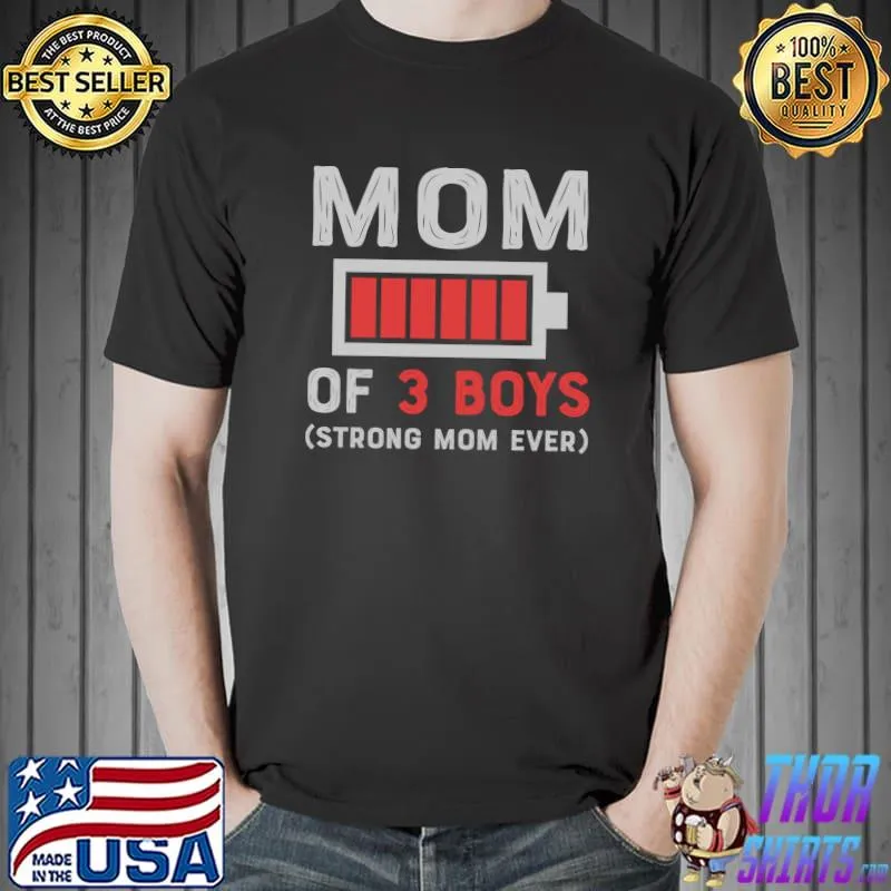 Mom of 3 Boys Shirt Gifts From Daughter Or Son Mother Day T- Unisex