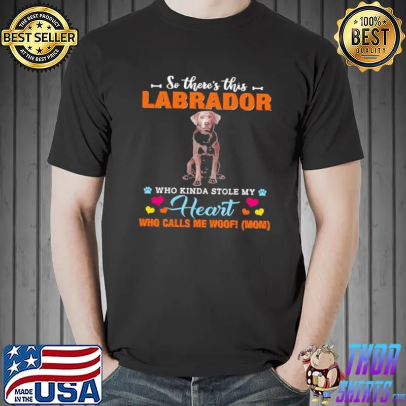 Official a Dog Kinda Stole My Heart So There’s This Silver Labrador Who Kinda Stole My Heart Who Calls Me Woof Mom Shirt Unisex