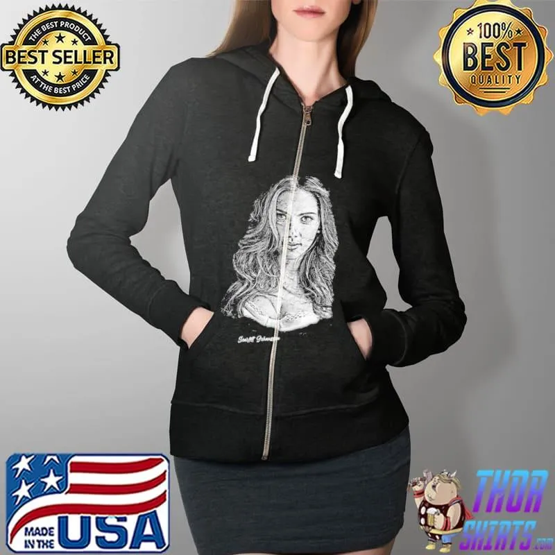 Official Scarlett johansson abstract sketch art scarlett johansson Full Zip Hooded