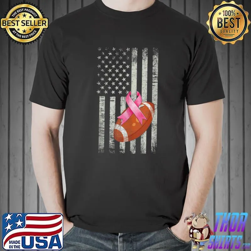 Premium Football Wear Pink Ribbon Breast Cancer Awareness Month T- Unisex
