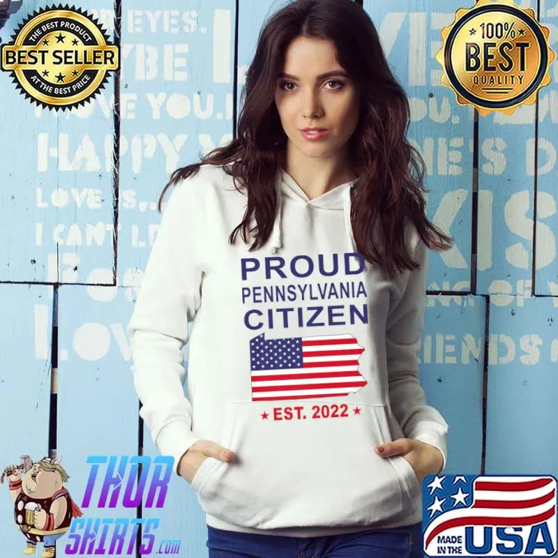 Proud Pennsylvania Citizen US Flag Pennsylvania citizenship Premium T-Shirt