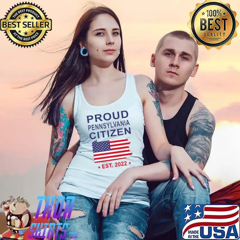 Proud Pennsylvania Citizen US Flag Pennsylvania citizenship Premium T-Shirt Tank Top