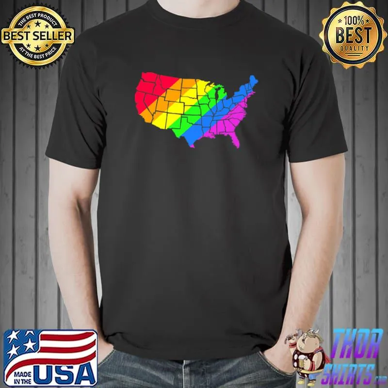 Rainbow America LGBT US Gay Premium T-Shirt Unisex