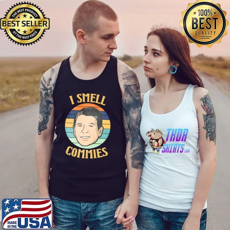 Ronald Reagan I Smell Commies Retro Vintage Political Humor T- Tank Top