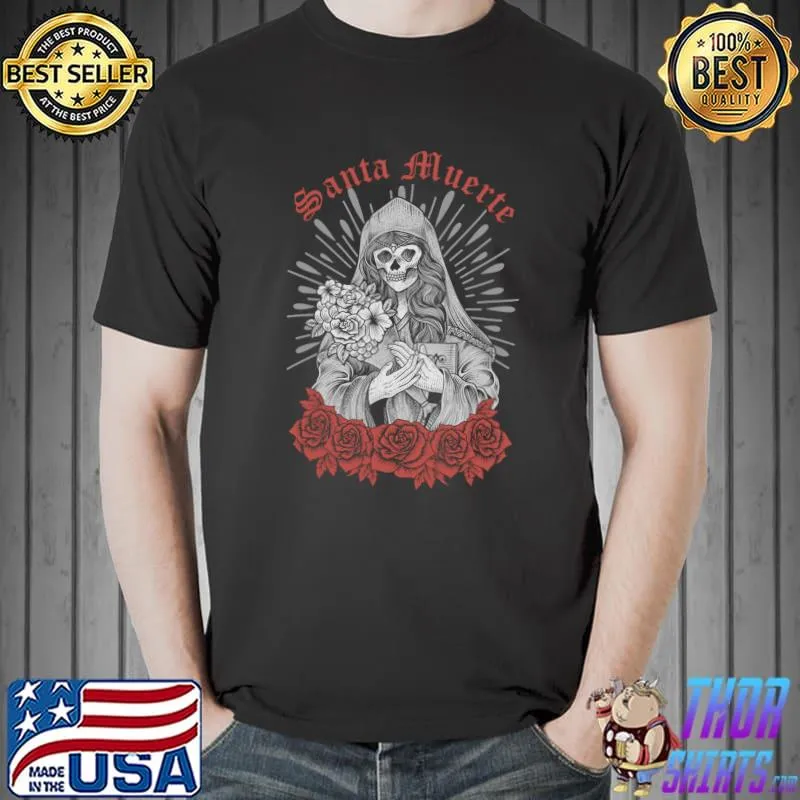 Santa Muerte Mexican Female Deity Dead Sugar Skull Satanic T-Shirt Unisex