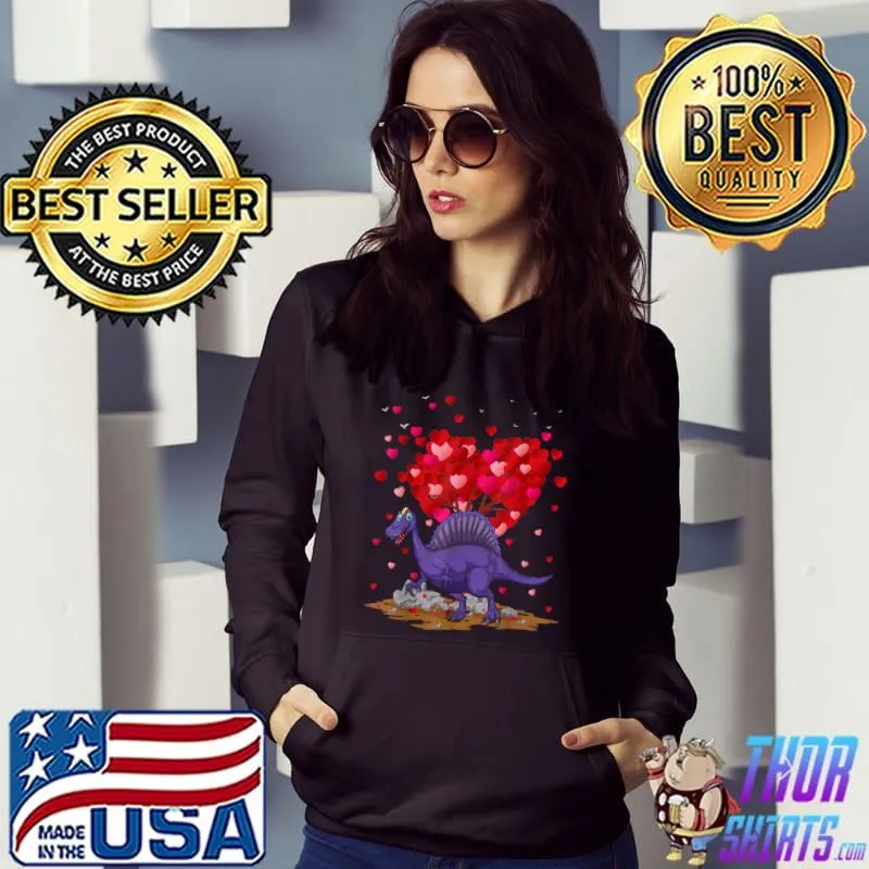 Spinosaurus Dinosaur Lover Heart Shape Spinosaurus Valentine T-Shirt