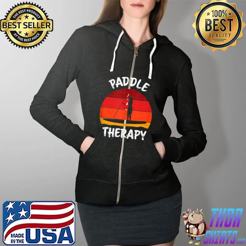 Stand Up Paddleboard Therapy Vintage SUP T- Full Zip Hooded