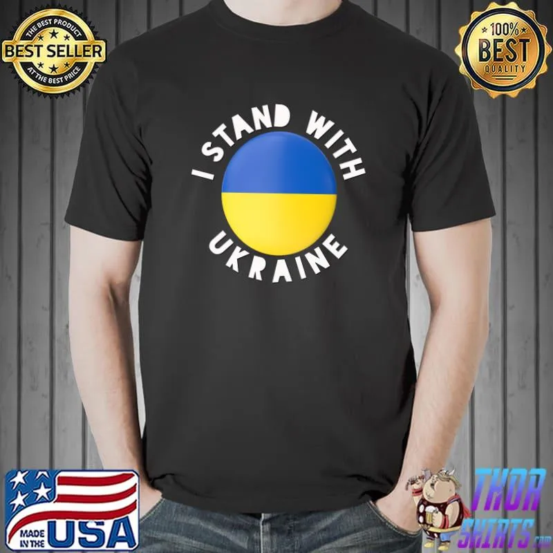 Support Ukraine Stand with Ukraine badge T-Shirt