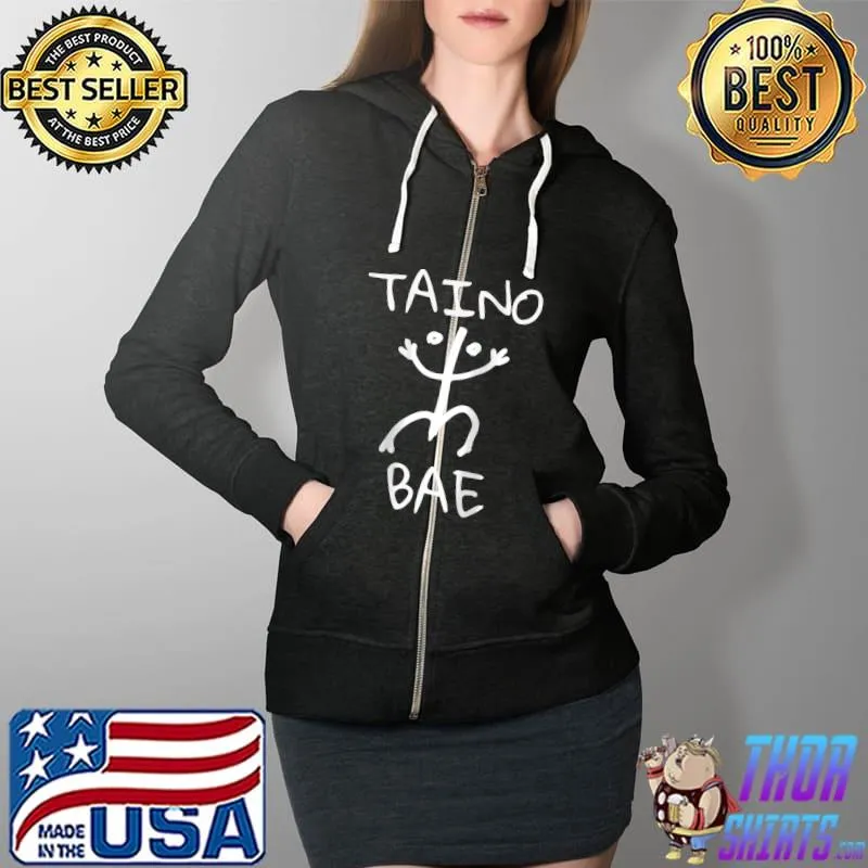 Taino African Spanish Puerto Rican Merch Orgullo Taino Coqui T- Full Zip Hooded
