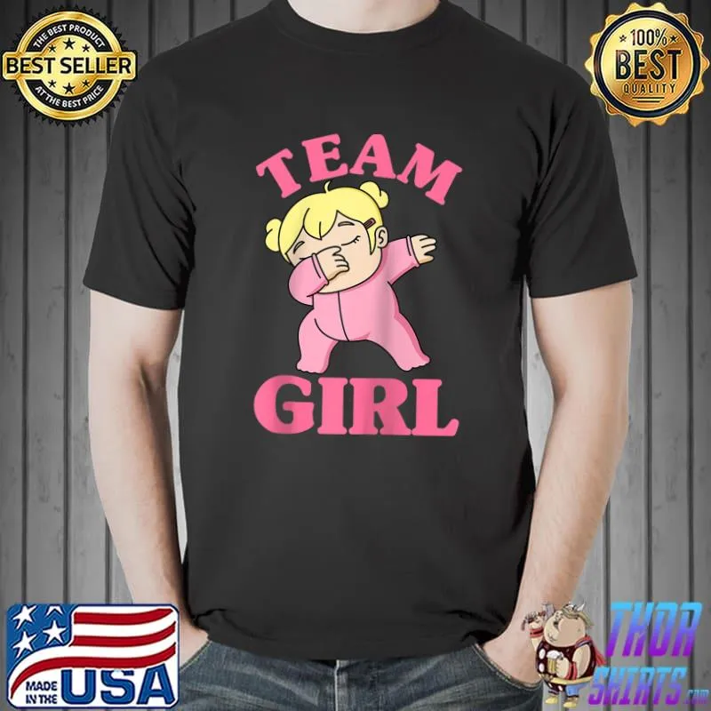 Team Girl Gender Reveal - Dabbing baby girl family group T-shirt