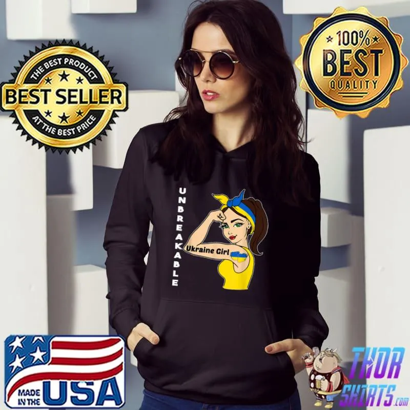 Ukraine Girl Unbreakable T-shirt Ukrainian Flag strong Woman T-Shirt Hoodie