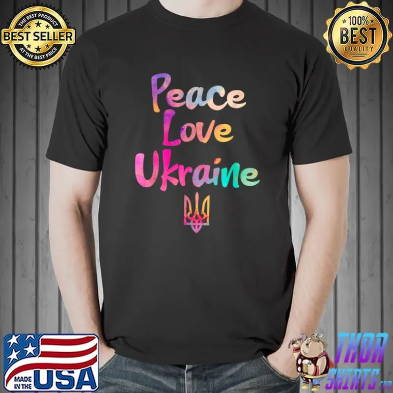 Ukraine T-shirt Peace Love Ukraine Watercolor Style T-Shirt