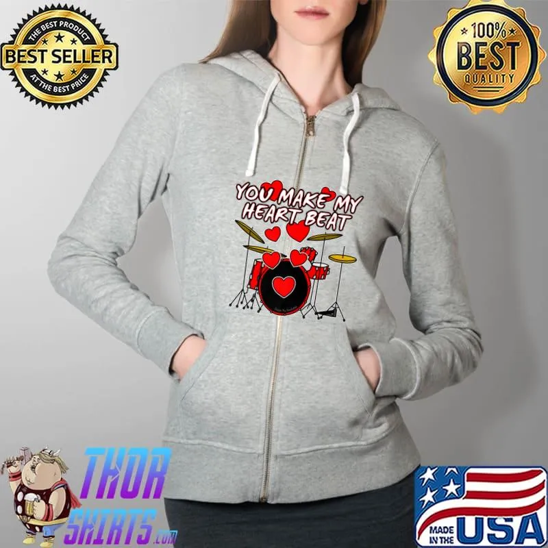 Valentines 2022 Drummer Drums Wedding Musician Anniversary Premium T-Shirt Full Zip Hooded