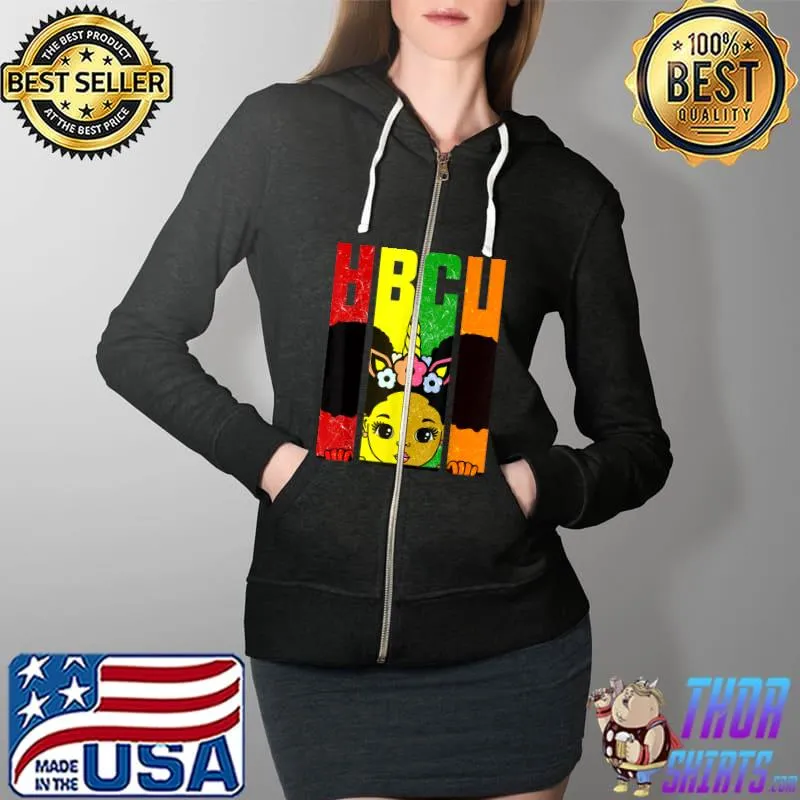 Vintage HBCU Grad Girl Graduation Historically Black College T-Shirt Full Zip Hooded