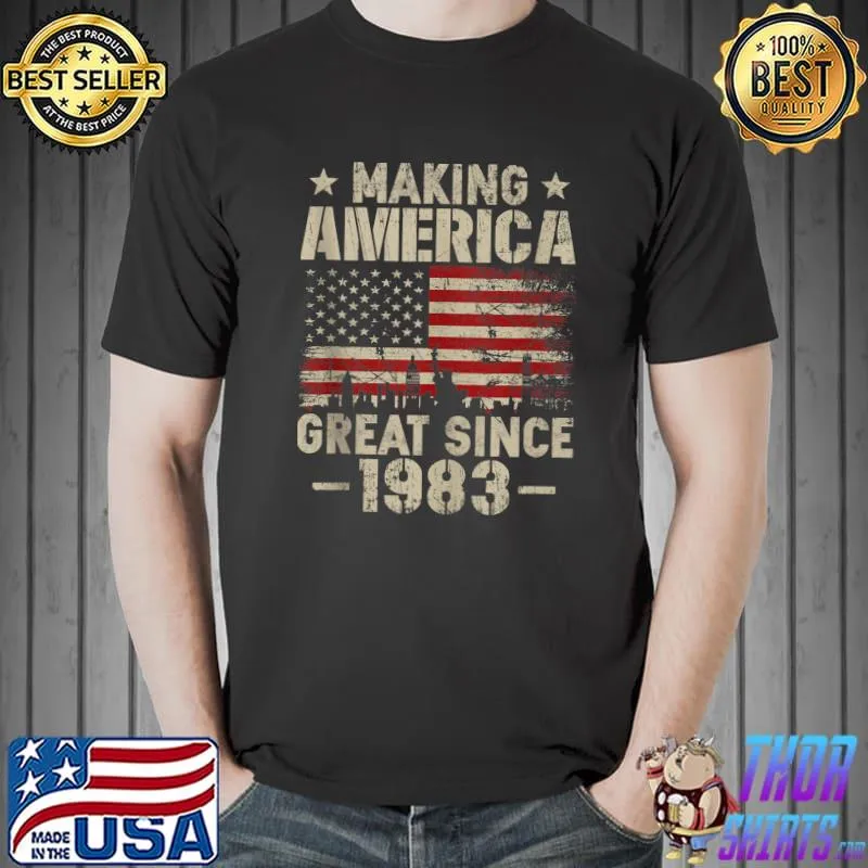 Vintage Making America Great Since 1983 Retro 39th Birthday T-shirt