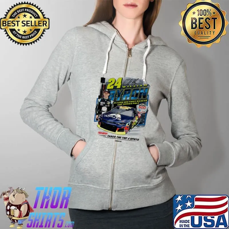 William Byron NASCAR Daytona 500 Pole Winner T-Shirt Full Zip Hooded
