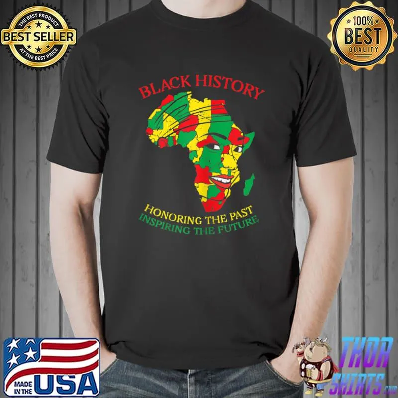 Womens Black History Honoring The Past Africa Face Map BHM Women T-Shirt Unisex