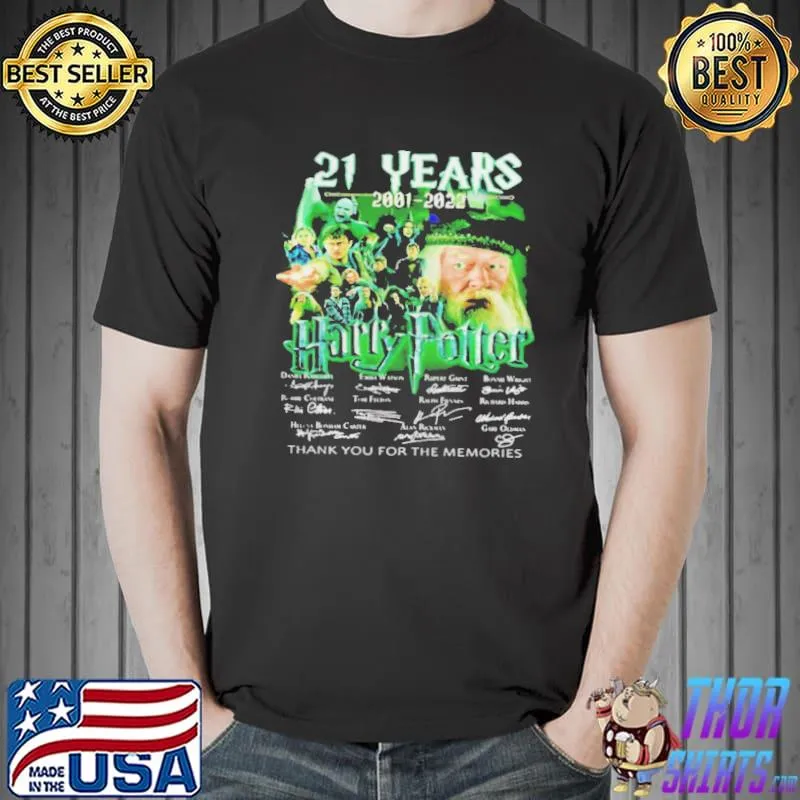 21 years of Harry Potter 20012022 thank you for the memories signatures Unisex