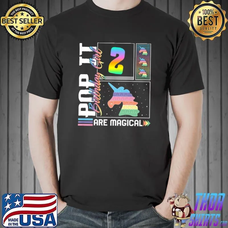 2nd Birthday Unicorn Girl Pop it Party Fidget kids Matching Premium T-Shirt