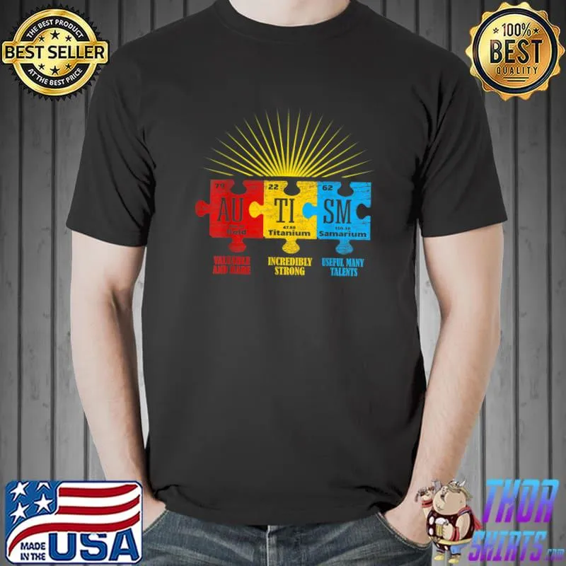 Autism Awareness Puzzle Chemical Element T-Shirt Unisex
