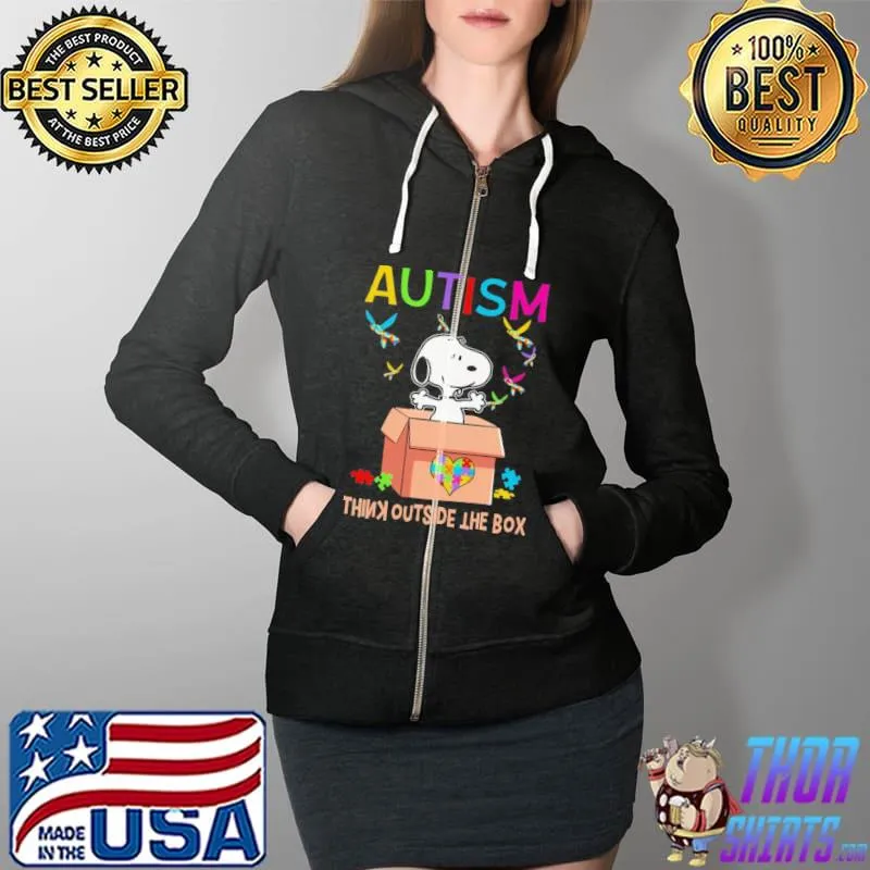 Autism box the outside think snoopy Full Zip Hooded