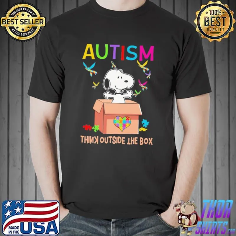 Autism box the outside think snoopy shirt