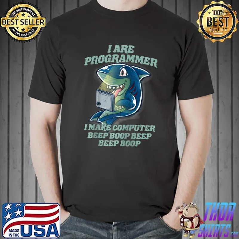 Awesome I Are Programmer Introvert IT Nerd Shark Software Geek T- Unisex