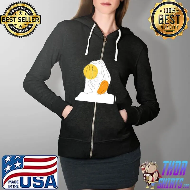 BEAUTIFULL GIRL ABSTRACT ART DESIGN SHIRT Full Zip Hooded