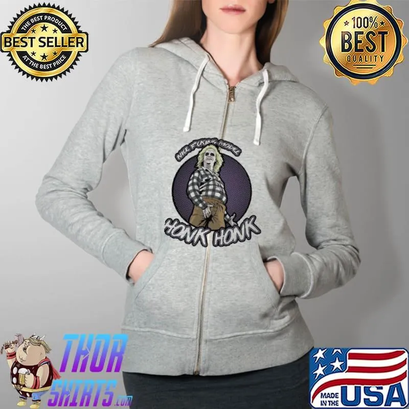 Beetlejuice Honk Slogan 80s Cult Film Funny Vintage Shirt Full Zip Hooded