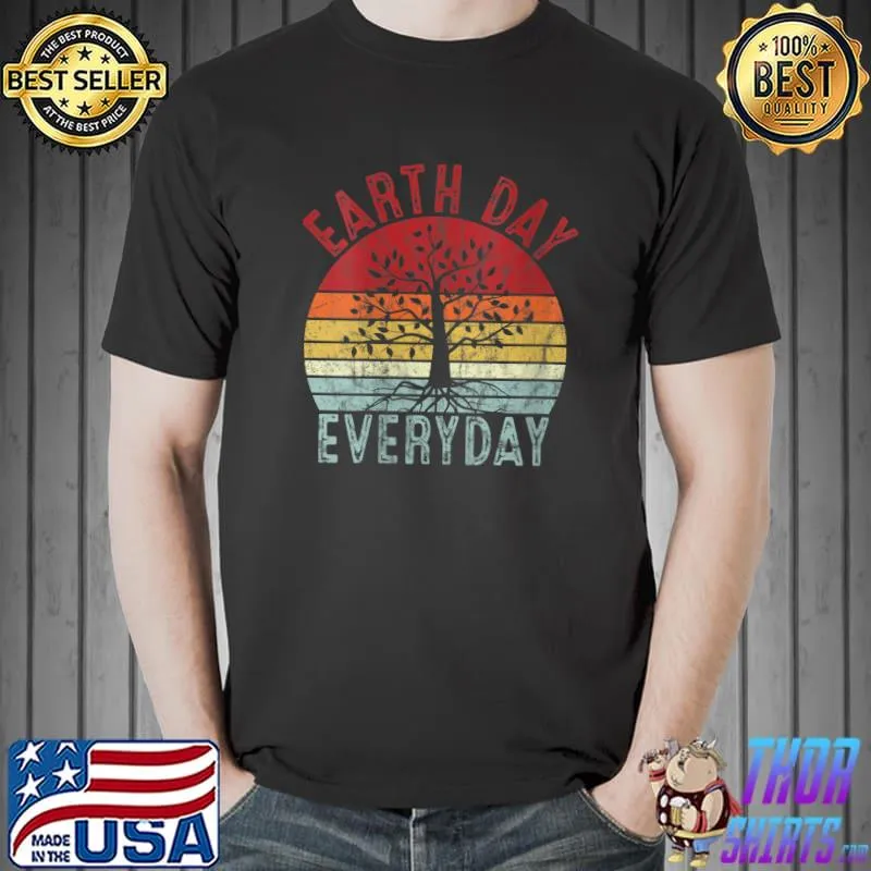 Best Retro Earth Day Tree Graphic Cool Design Earth Day Everyday T- Unisex