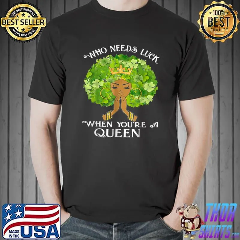 Black History Month Melanin Girl St Patrick's Day Shamrock T-Shirt