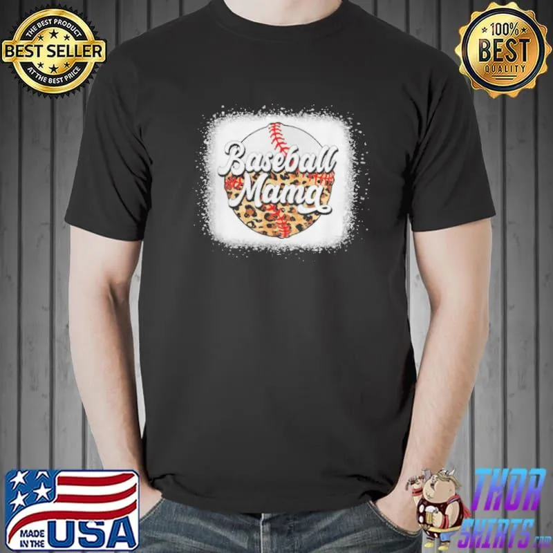 Bleached baseball mom leopard softball mom mother's day Unisex