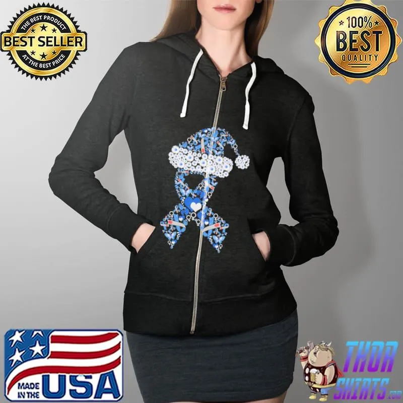 Cancer Awareness Ribon Shirt Full Zip Hooded