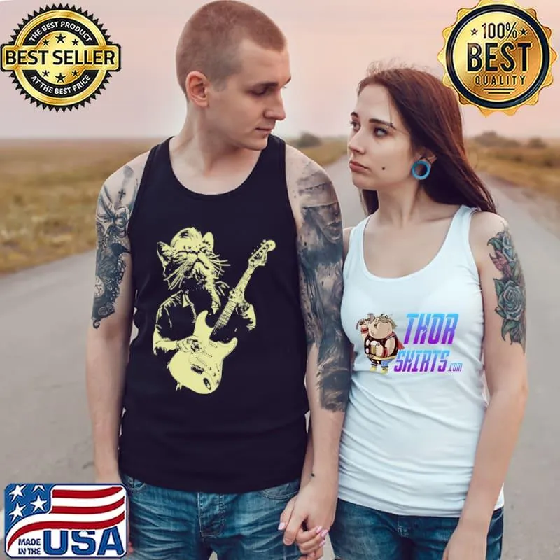 Cat Playing Guitar New Shirt Tank Top