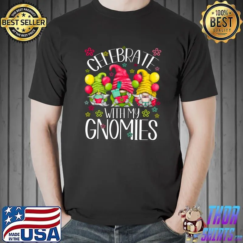 Celebrate With My Gnomies Birthday Gnome Matching Family Premium T-Shirt