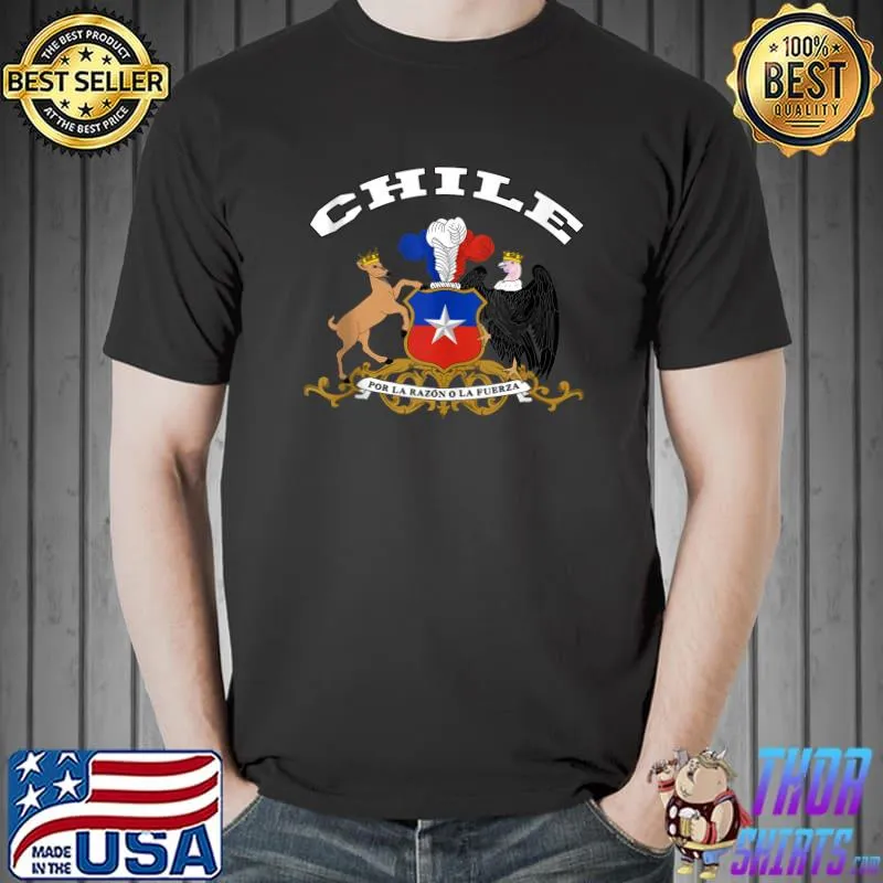 Chile T-shirt Coat of arms Tee Flag souvenir Santiago T-shirt
