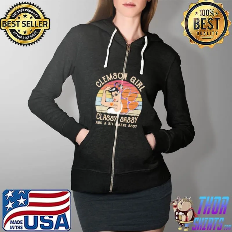 Clemson girl classy sassy and a bit smart assy Full Zip Hooded