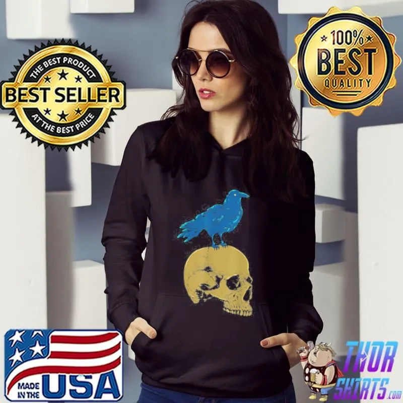 Creepy skeleton raven viking animal bird spooky skull crow Hoodie