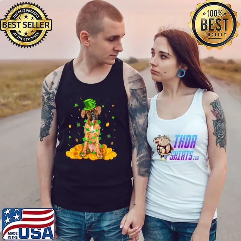 Cute Boxer Dog St Patricks Day Irish Shamrock Boxer Lover T-Shirt Tank Top