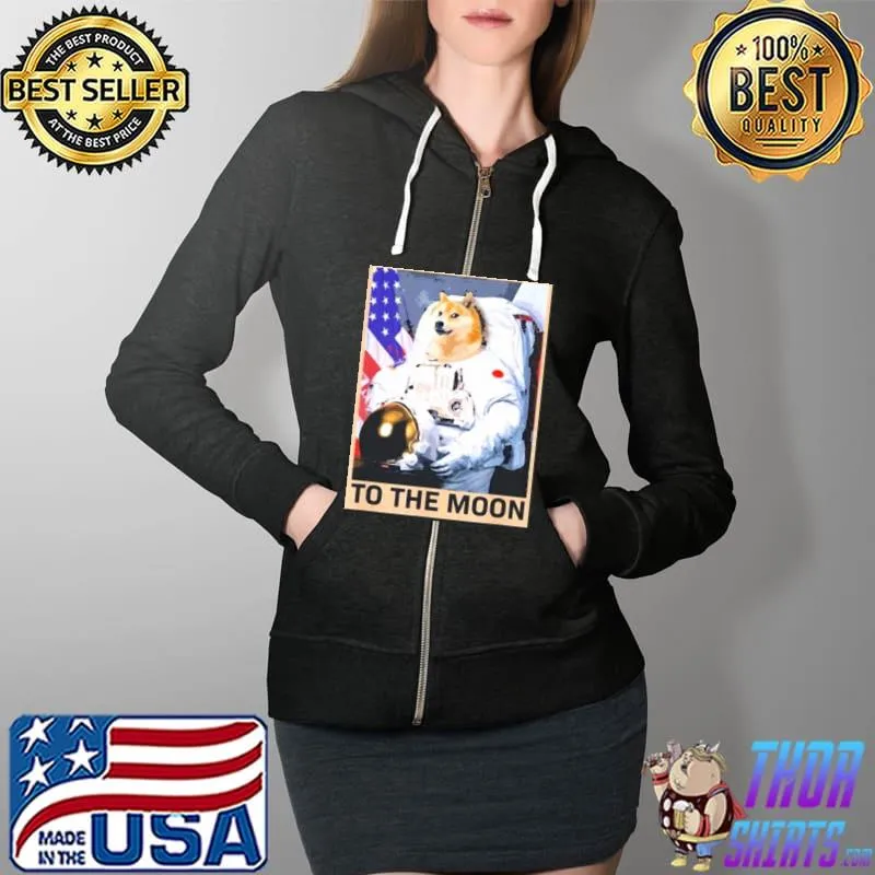 Dogecoin astronaut to the moon blockchain hold crypto Full Zip Hooded