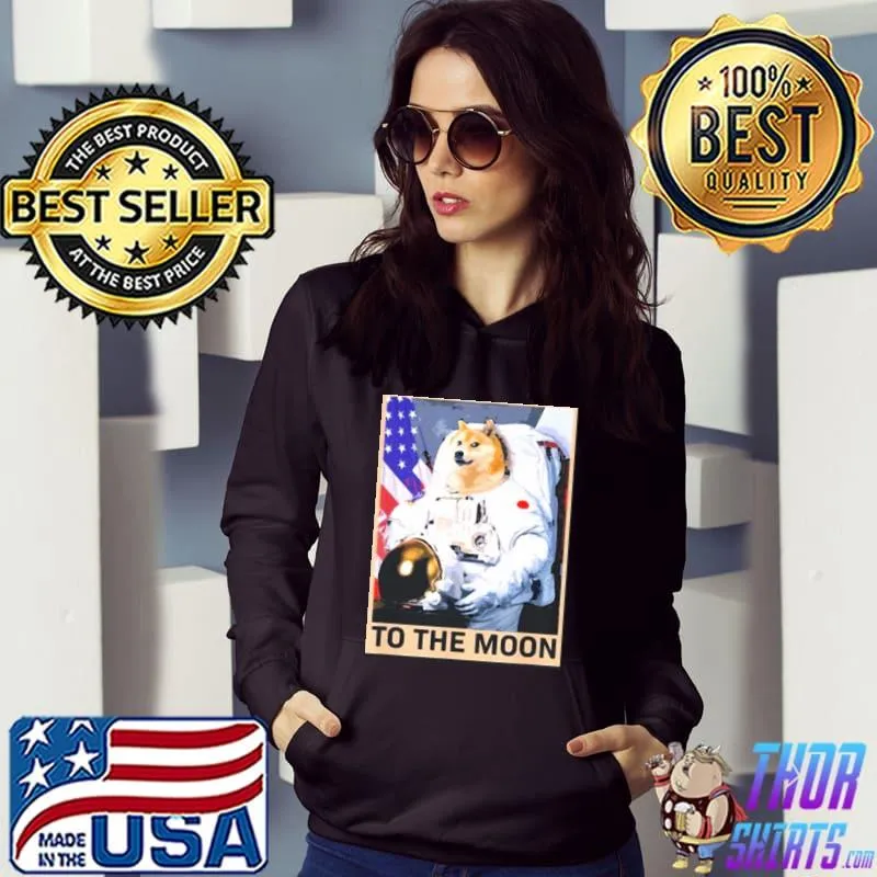 Dogecoin astronaut to the moon blockchain hold crypto Hoodie