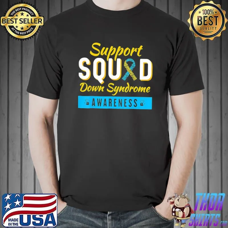 Down Syndrome Awareness month Ribbon Support Squad T-Shirt Unisex