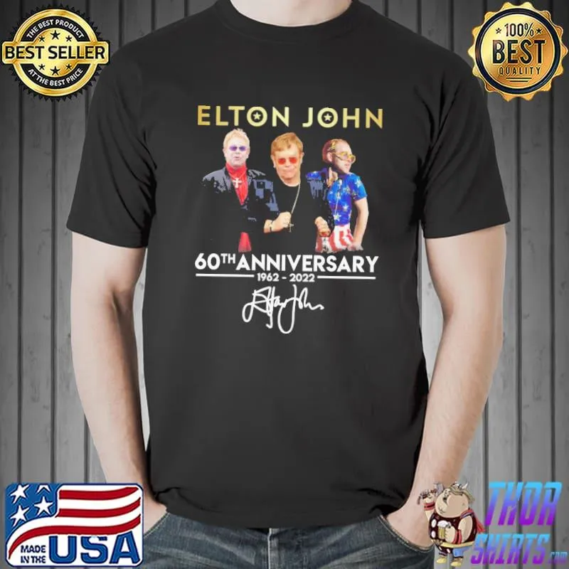 Elton john 60th anniversary 1962 2022 signatures Unisex